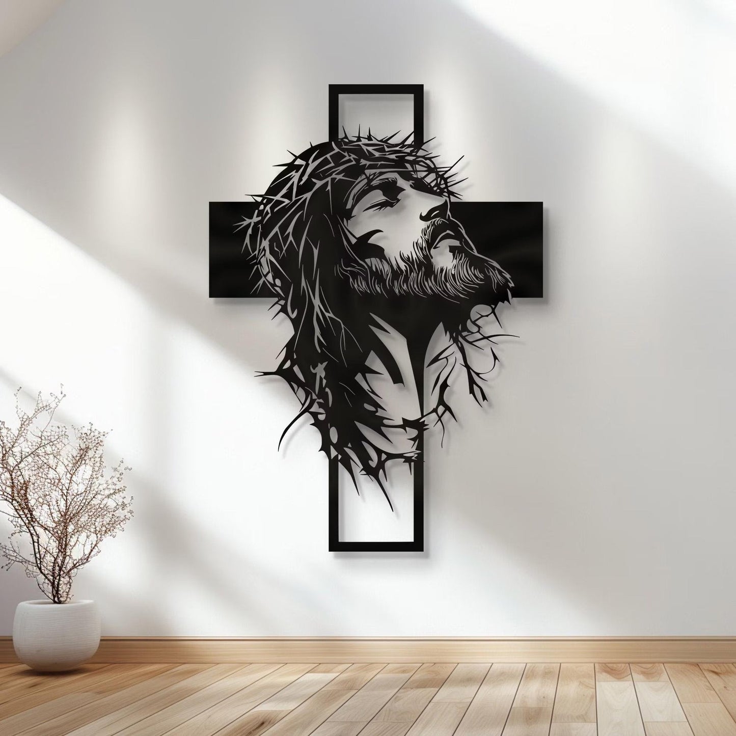 Cyras - Arte de Pared Metálico con Cruz de Jesús